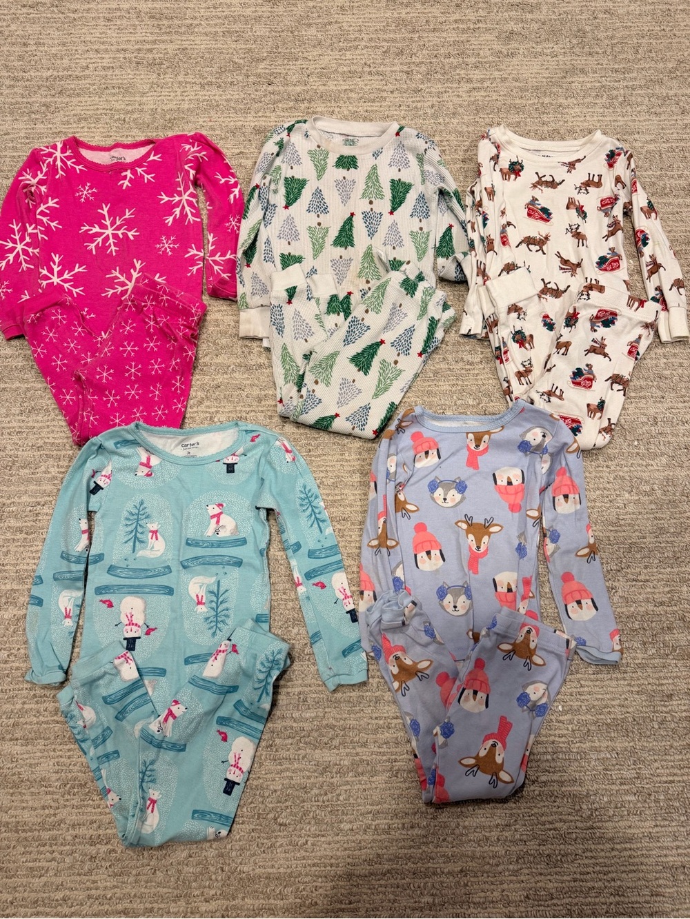 Toddler Girl 3T Christmas / Holiday Pajama Bundle